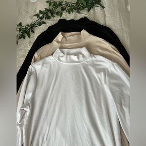3 pack ribbed turtleneck